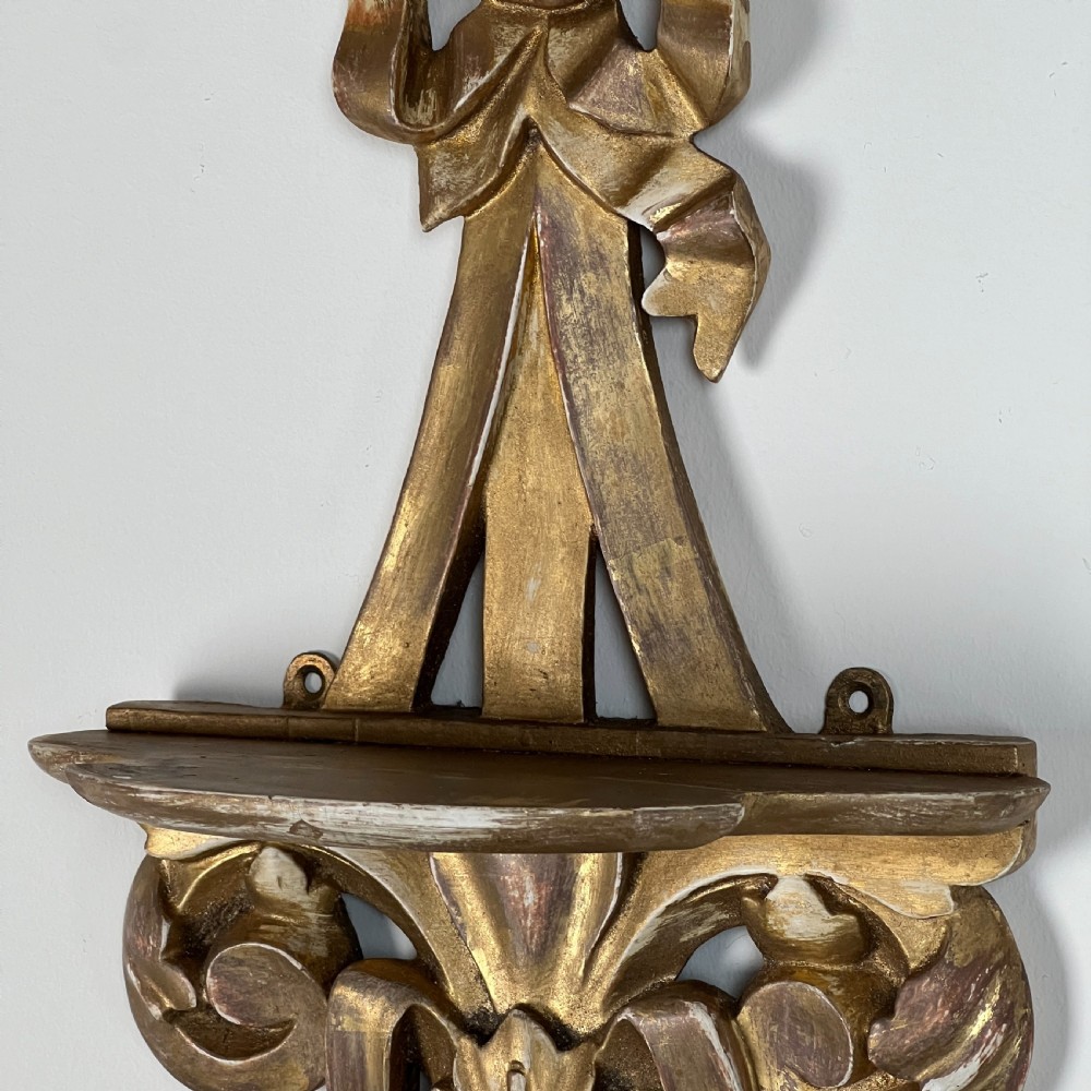 Carved Giltwood Wall Display Shelf (Pair Available) View VIII