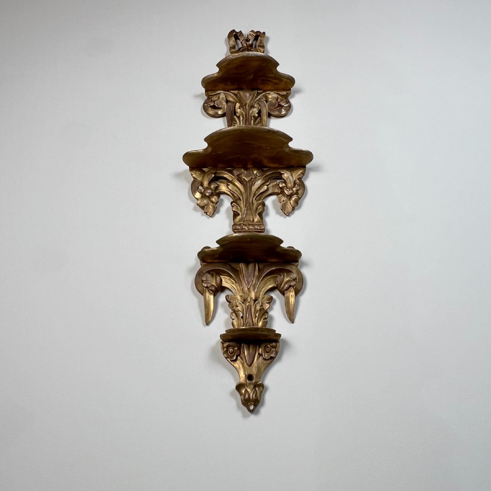 Carved Giltwood Wall Display Shelf (Pair Available) View IX