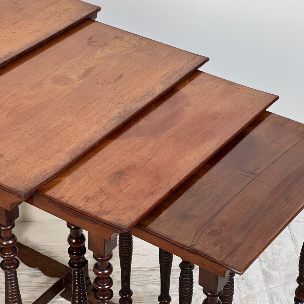 A Quartet Nest Of Walnut Bobbin Tables View V