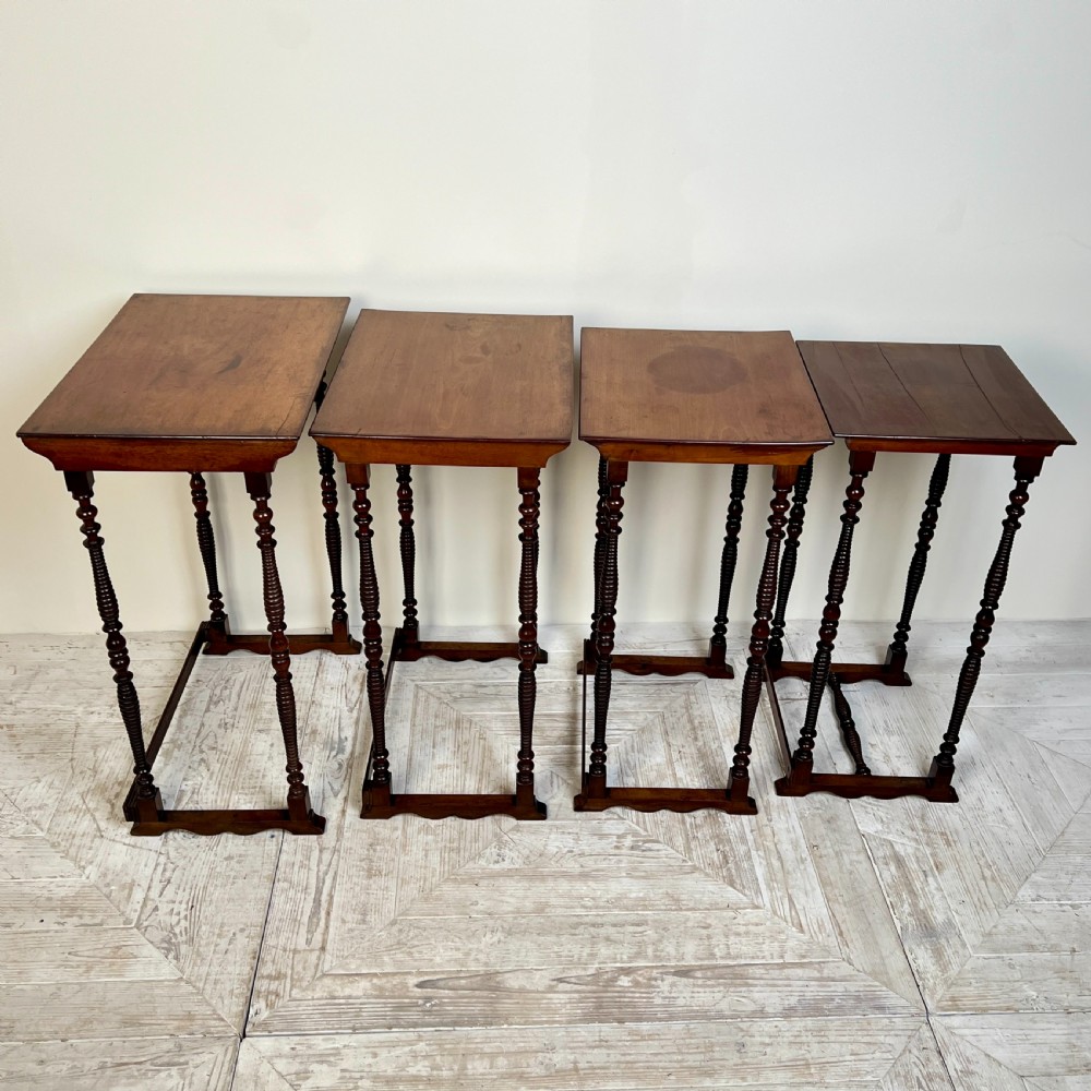 A Quartet Nest Of Walnut Bobbin Tables View VII