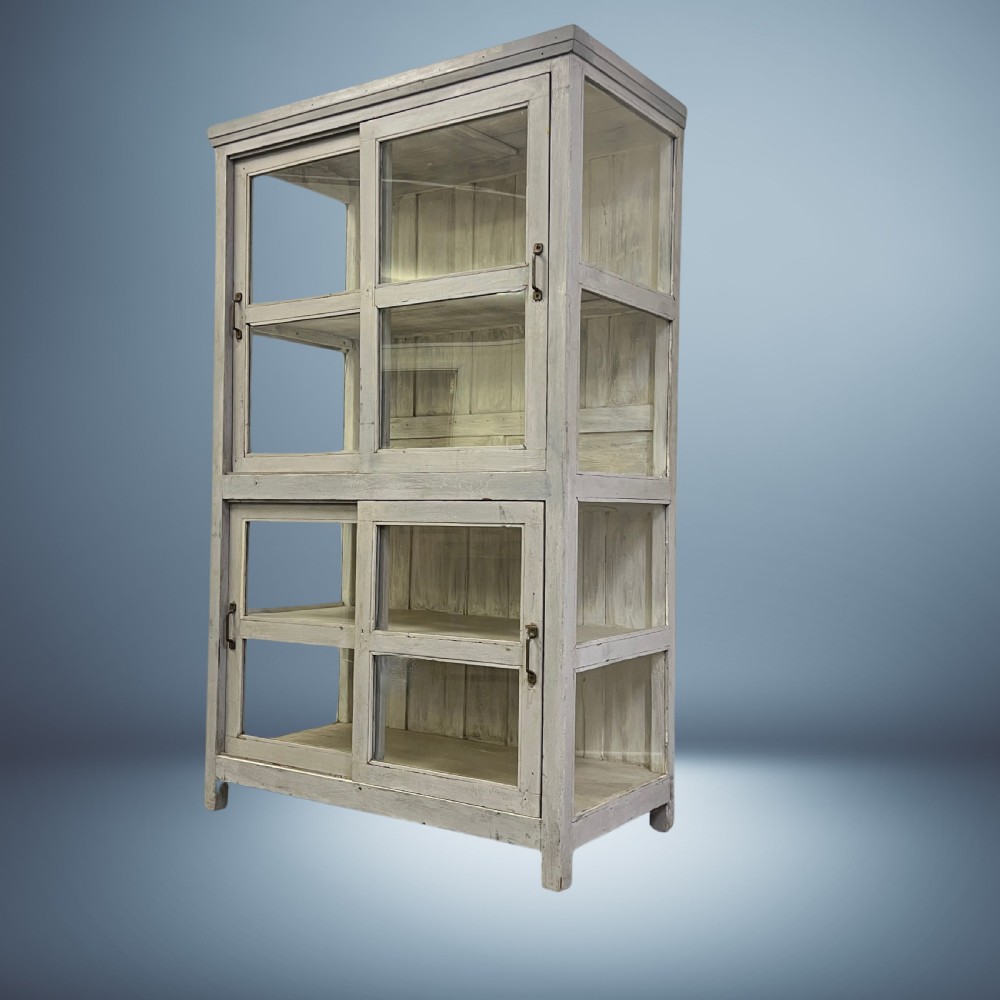 Large refurbished Vintage Indian Glazed Storage Cupboard
