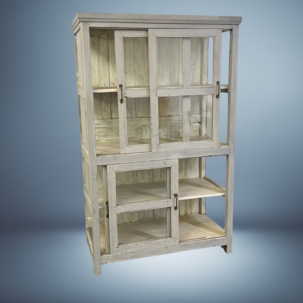 Large refurbished Vintage Indian Glazed Storage Cupboard View II