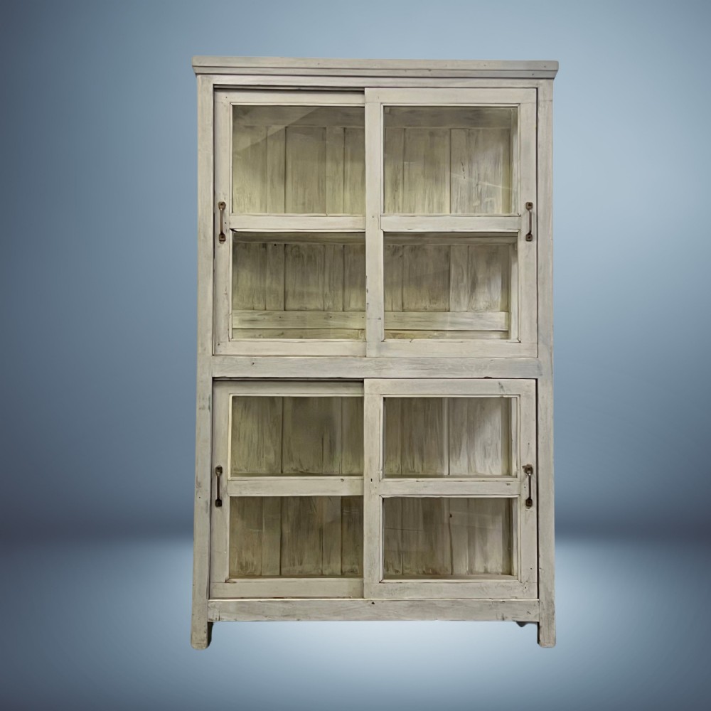 Large refurbished Vintage Indian Glazed Storage Cupboard View V