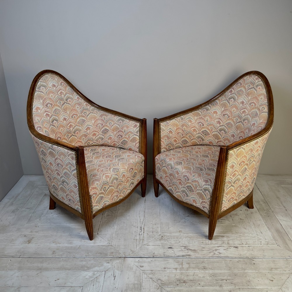 Pair Of French Art Deco Tub Chairs View X