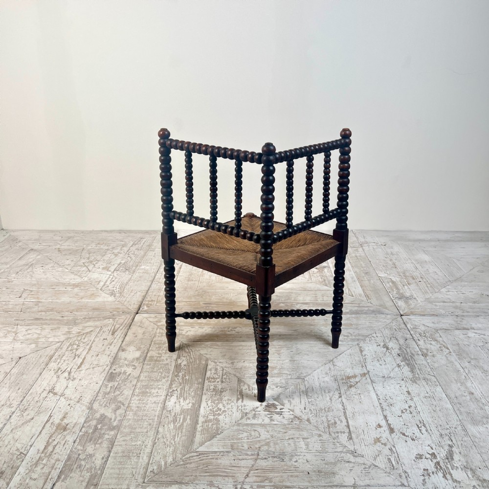 A 19th Century Corner Bobbin Chair With Rush Seat View VII
