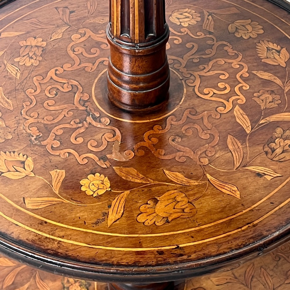 An Antique Dutch Marquetry Three Tier Dumbwaiter View VIII