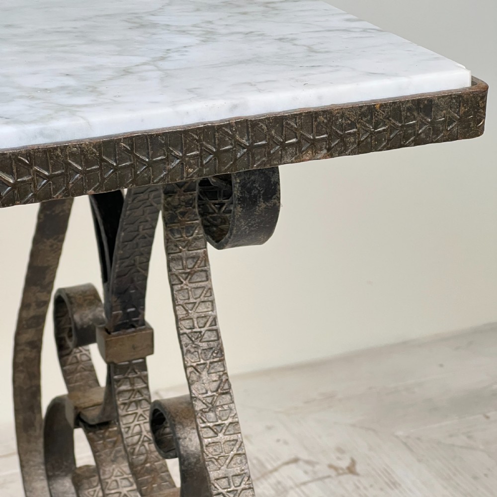A Wrought Iron Marble Topped Coffee Or Side Table Circa 1930 View III