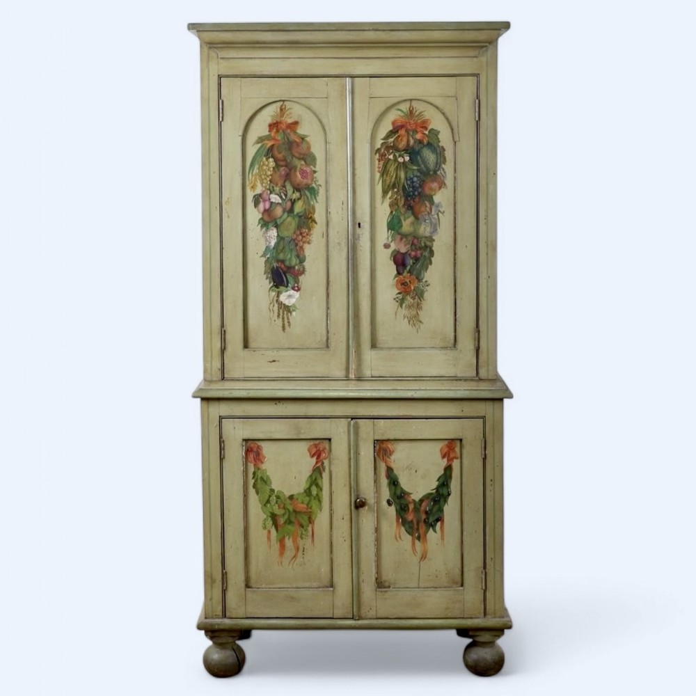 A 19Th Century Continental Painted Cupboard Or Larder