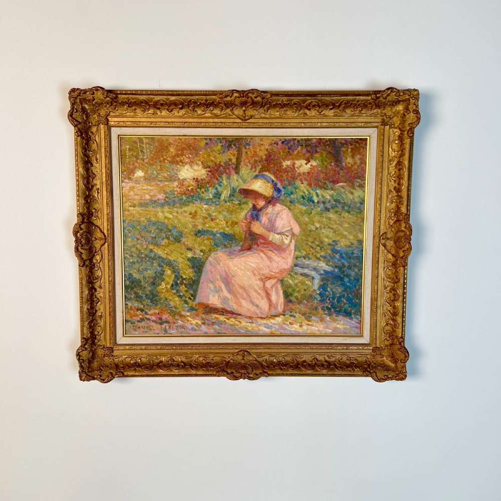 Oil On Canvas By French Pointillist Daniel Tixier