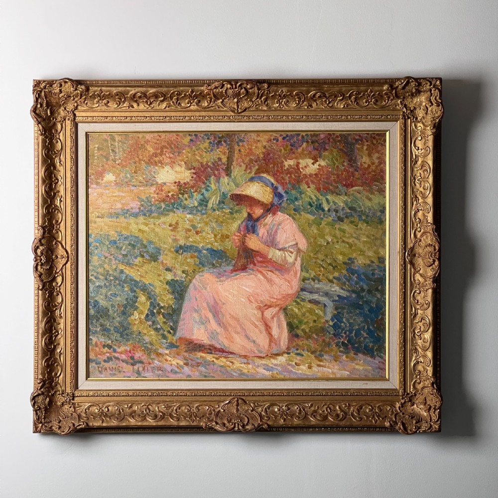 Oil On Canvas By French Pointillist Daniel Tixier View VII