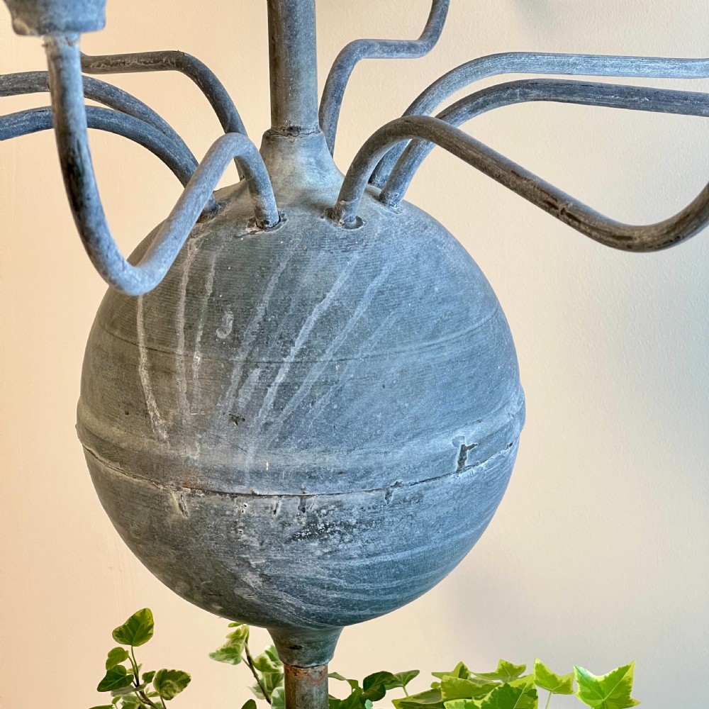Large Vintage Belgium Zinc Candelabra Planter  View VIII