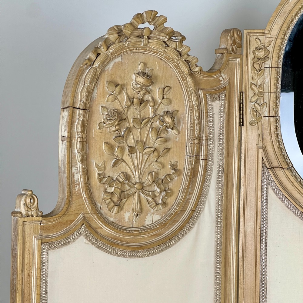 Large French Four-Fold Mirrored Dressing Screen Or Room Divider Circa 1920 View VI