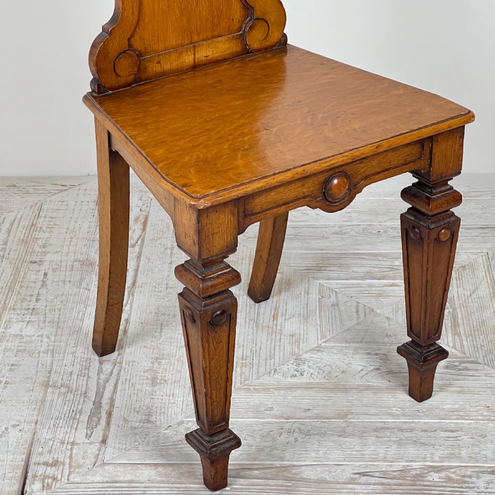 A Victorian Oak Hall Chair With Earls Crest View V
