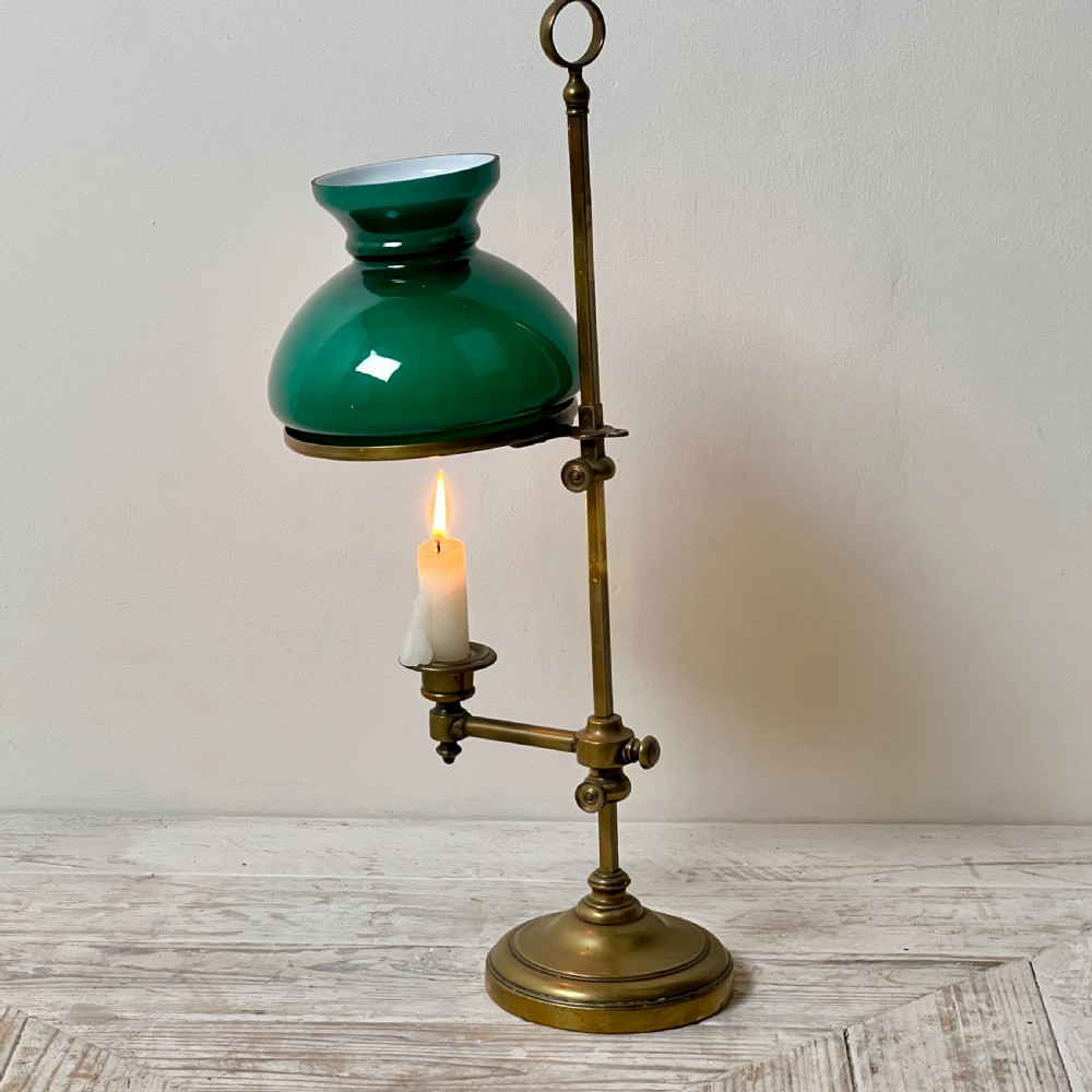 A Pair Of Victorian Adjustable Brass Student's Candle Lamps View VII