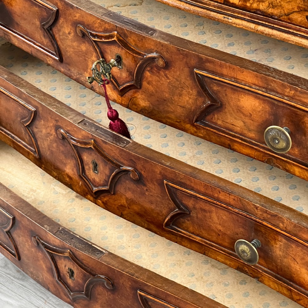 A 19Th Century Venetian Mirrored Bureau Bookcase In Briar Wood View X