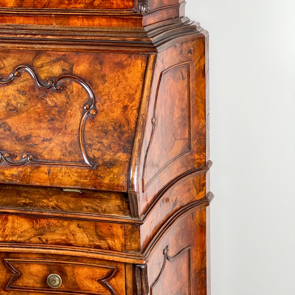 A 19Th Century Venetian Mirrored Bureau Bookcase In Briar Wood View XII