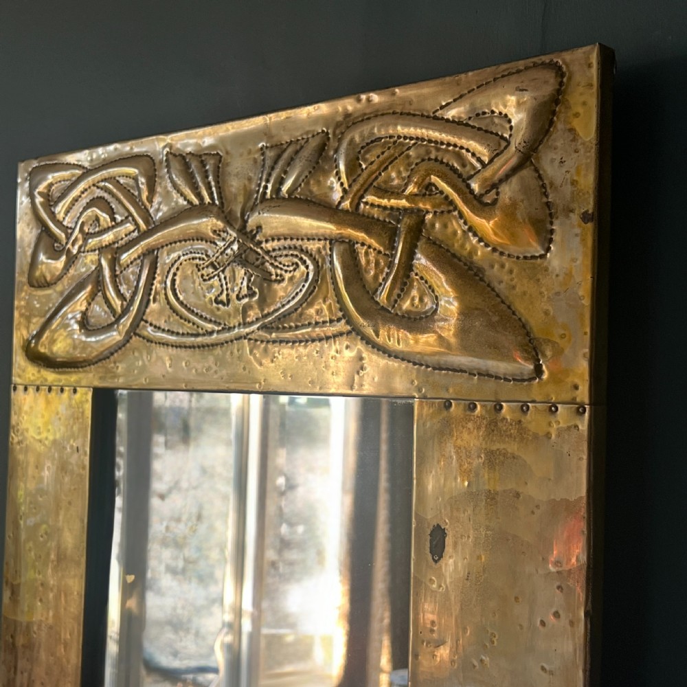 Arts And Crafts Glasgow School Brass Mirror In The Manner Of  Margaret Gilmour View IV