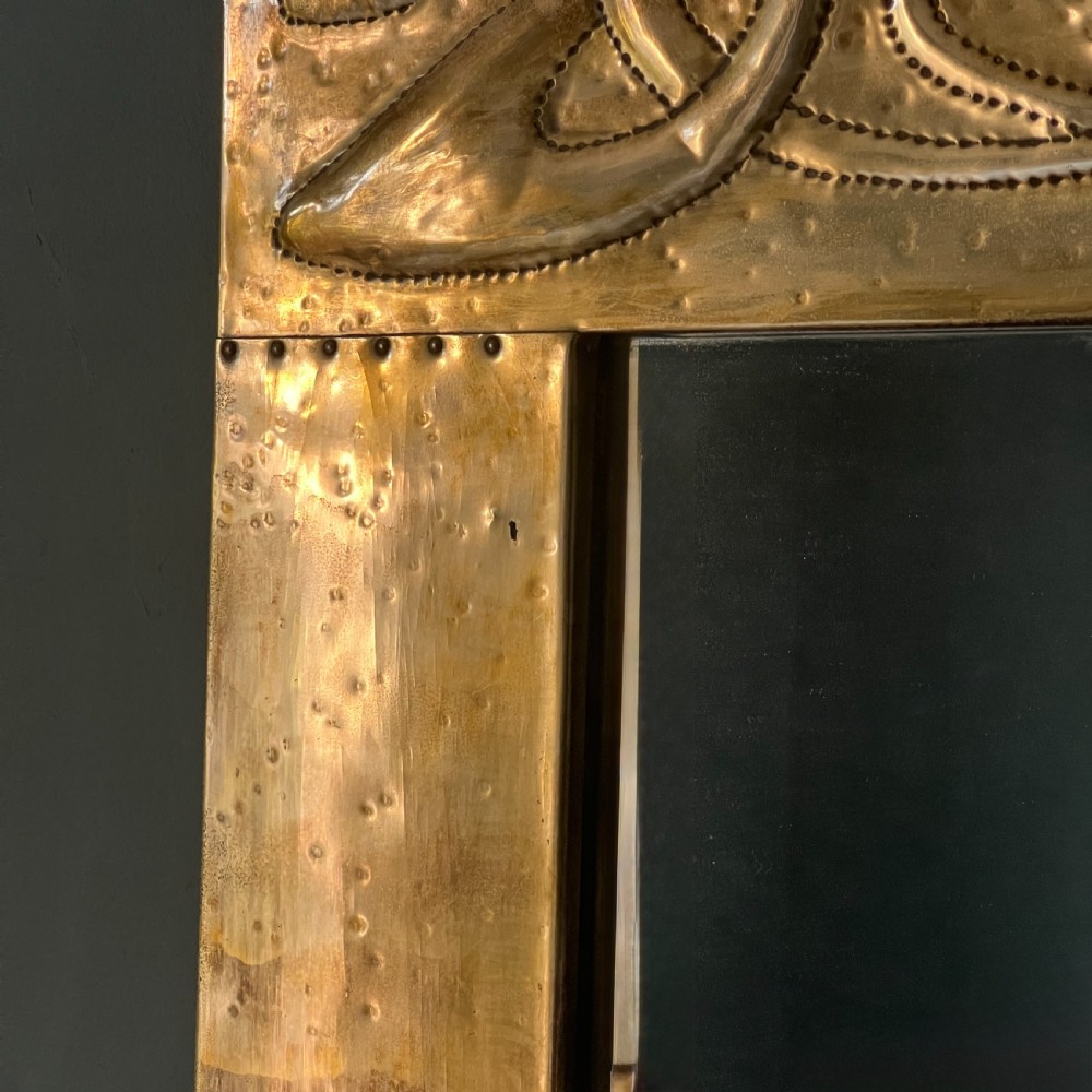Arts And Crafts Glasgow School Brass Mirror In The Manner Of  Margaret Gilmour View V