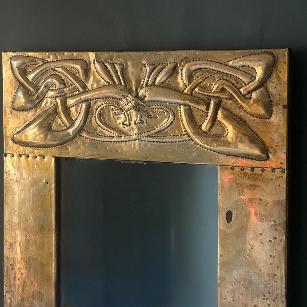 Arts And Crafts Glasgow School Brass Mirror In The Manner Of  Margaret Gilmour View VII