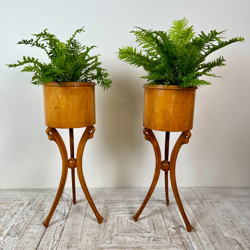 A Pair Of Empire Style Swan-Neck Circular Fruitwood Planter Jardinières View III