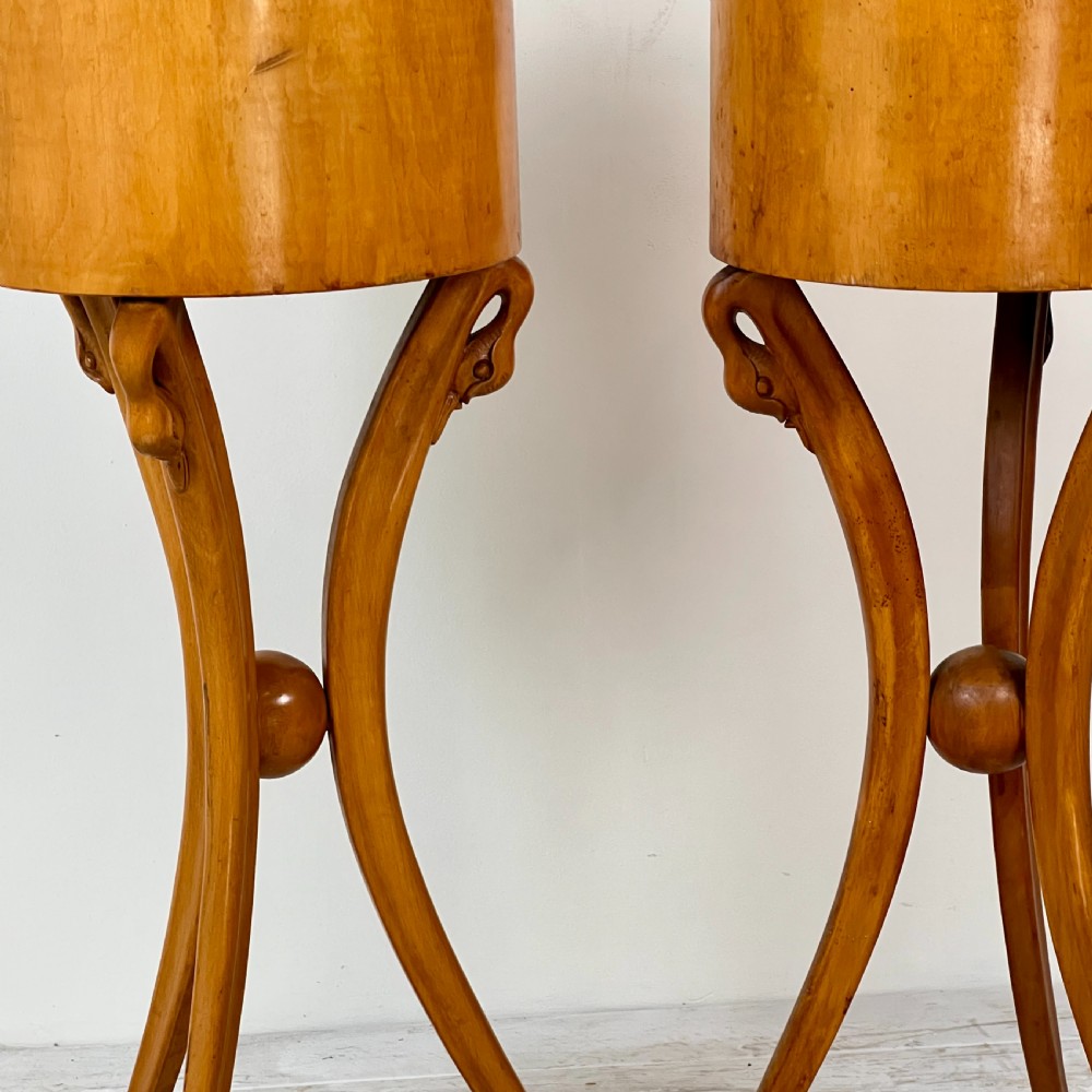 A Pair Of Empire Style Swan-Neck Circular Fruitwood Planter Jardinières View V