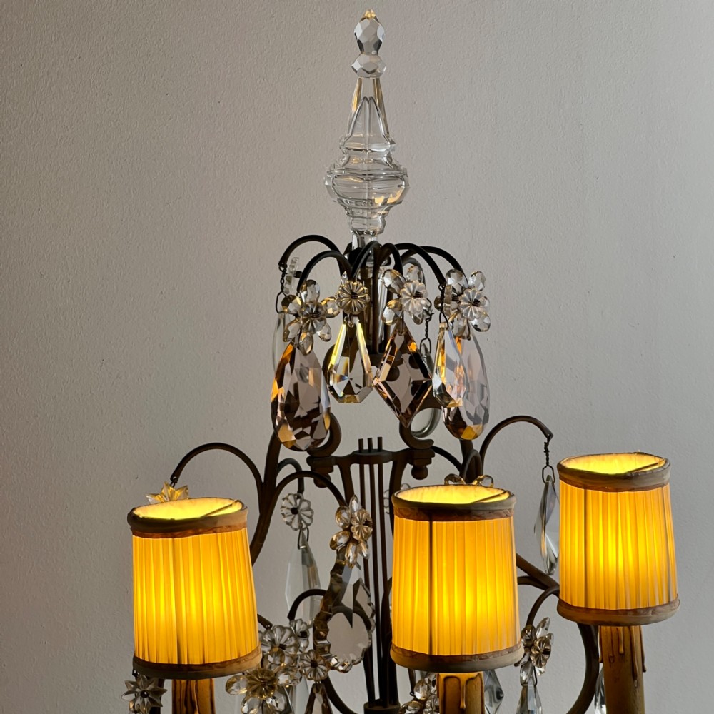 Antique French Bronze Three- Arm Table Lamp (Pair Available) View VIII