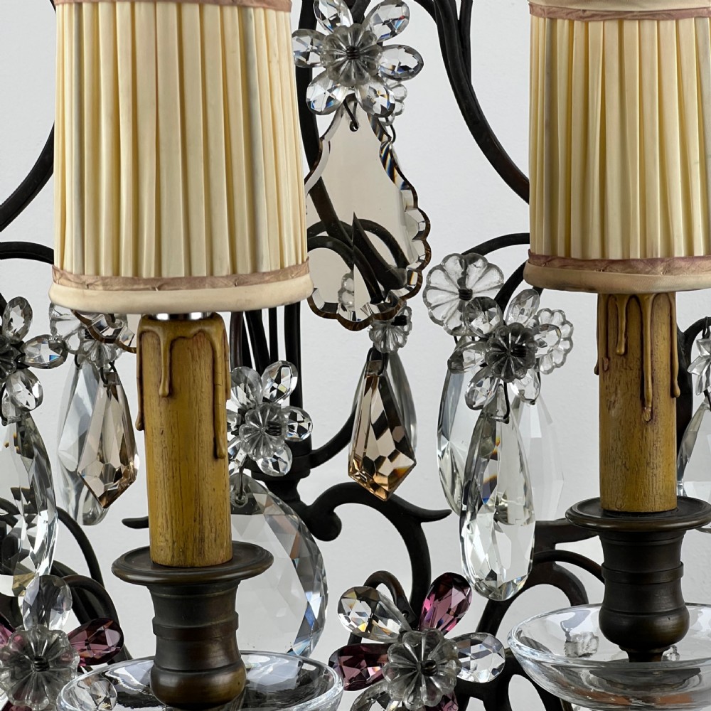 Antique French Bronze Three- Arm Table Lamp (Pair Available) View IX