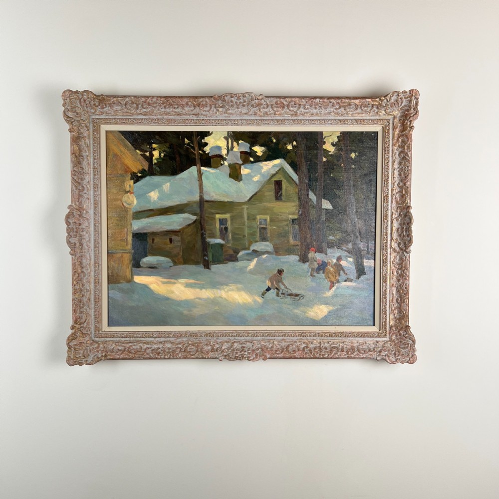 'Winter Morning Dacia' Oil On Canvas By Eduard Schramm