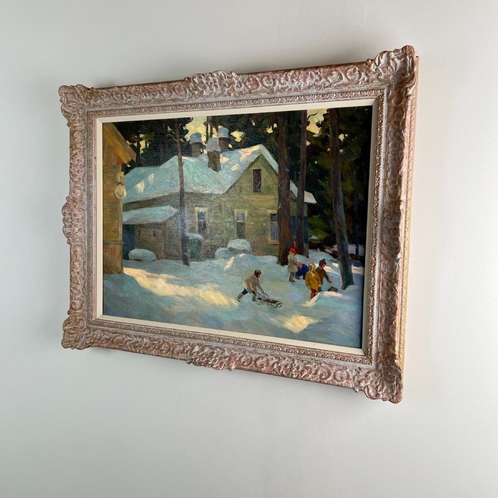 'Winter Morning Dacia' Oil On Canvas By Eduard Schramm View II