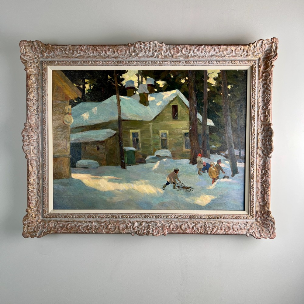 'Winter Morning Dacia' Oil On Canvas By Eduard Schramm View IV
