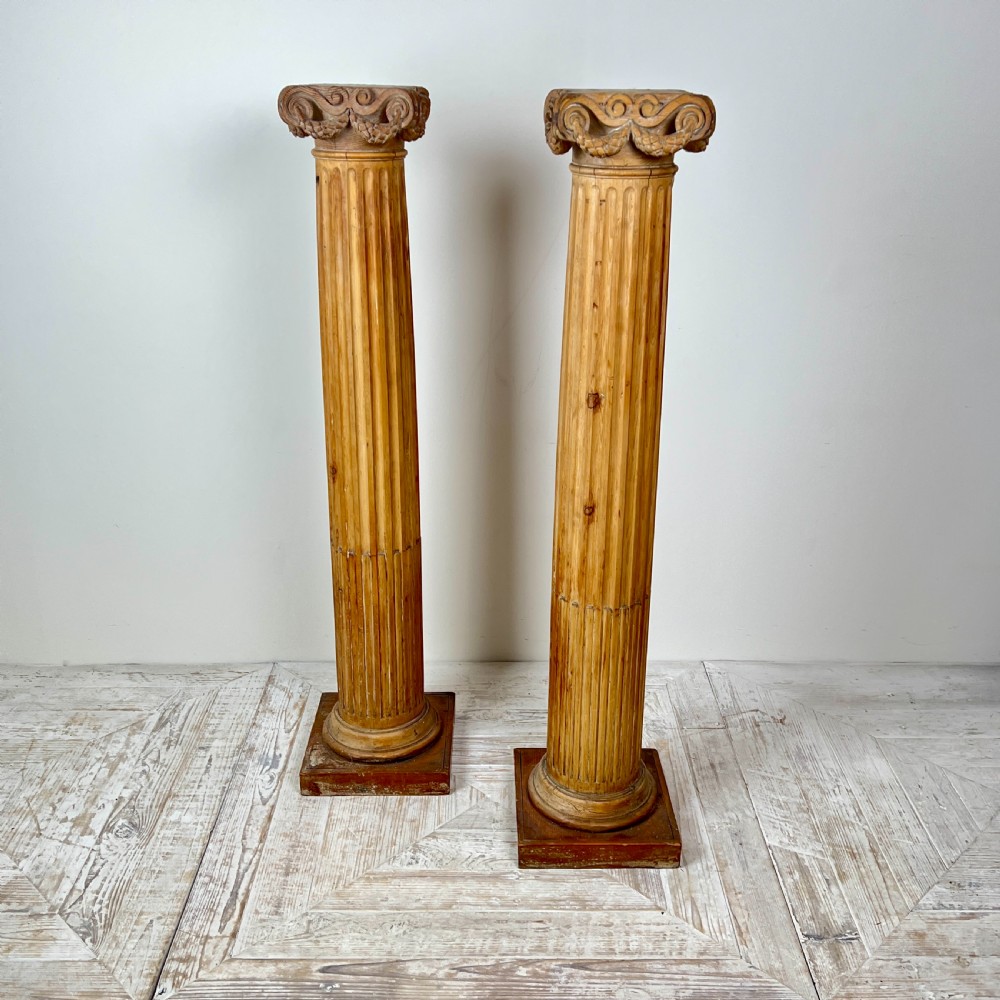  A Pair Of C19th Classical Pine Columns View VI