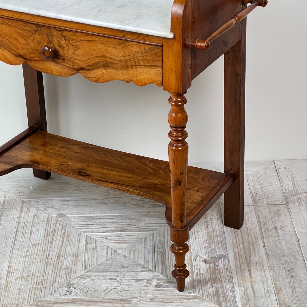 C19th French Walnut And Marble Washstand Or Hall Table View VI