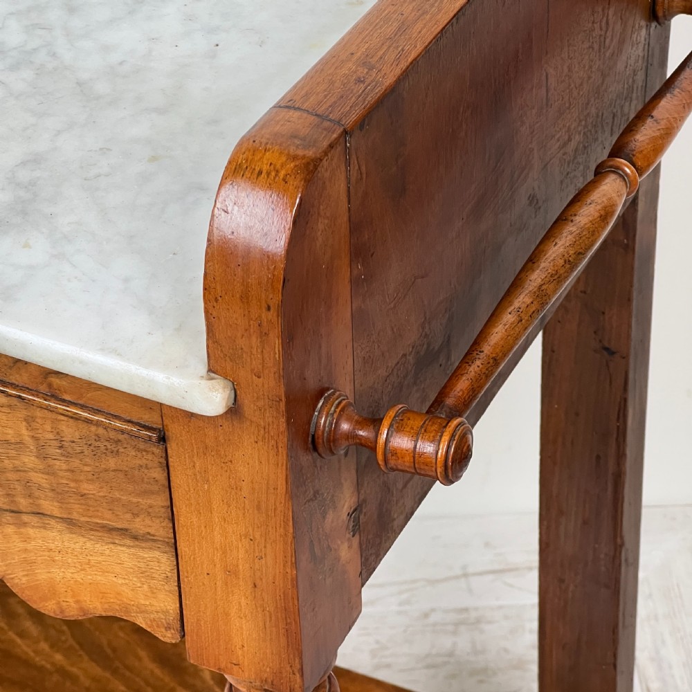 C19th French Walnut And Marble Washstand Or Hall Table View VII