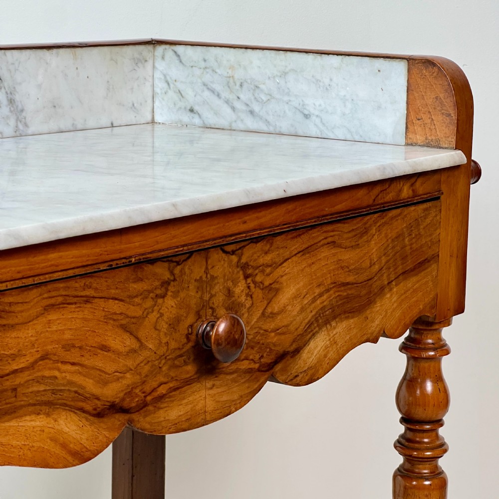 C19th French Walnut And Marble Washstand Or Hall Table View VIII