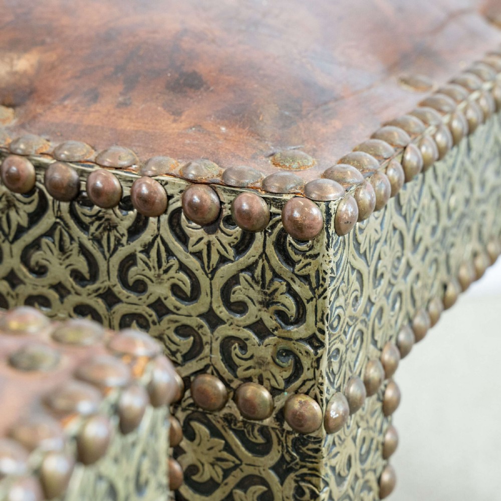 Pair Of Moroccan Berber Leather And Repoussé Chairs View V