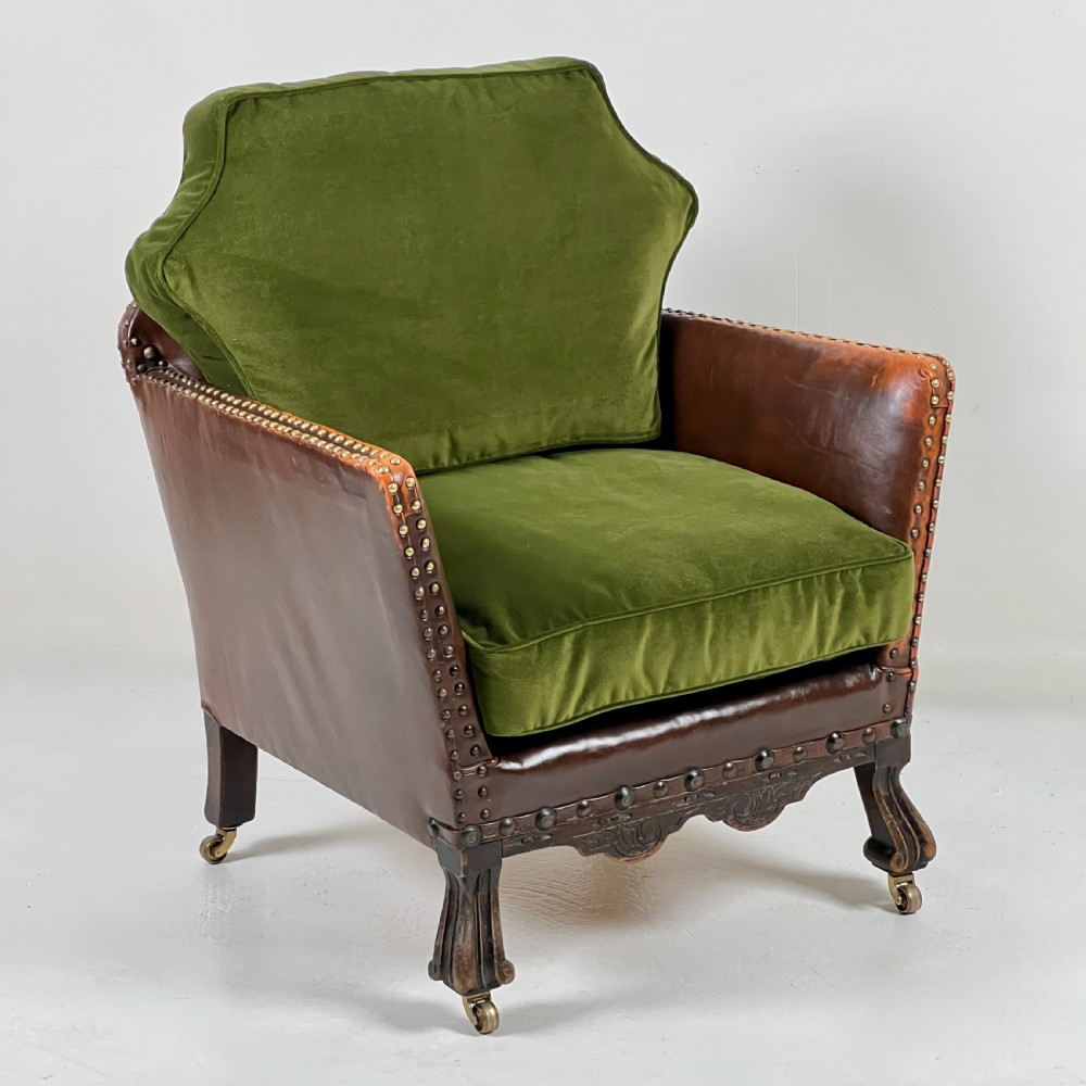 Pair Of  His And Hers French Leather Club Chairs View III