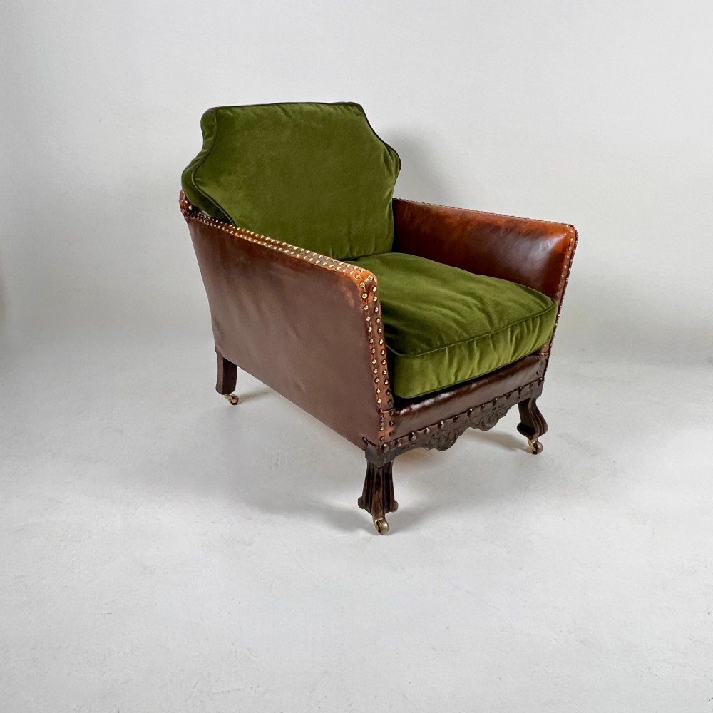 Pair Of  His And Hers French Leather Club Chairs View V