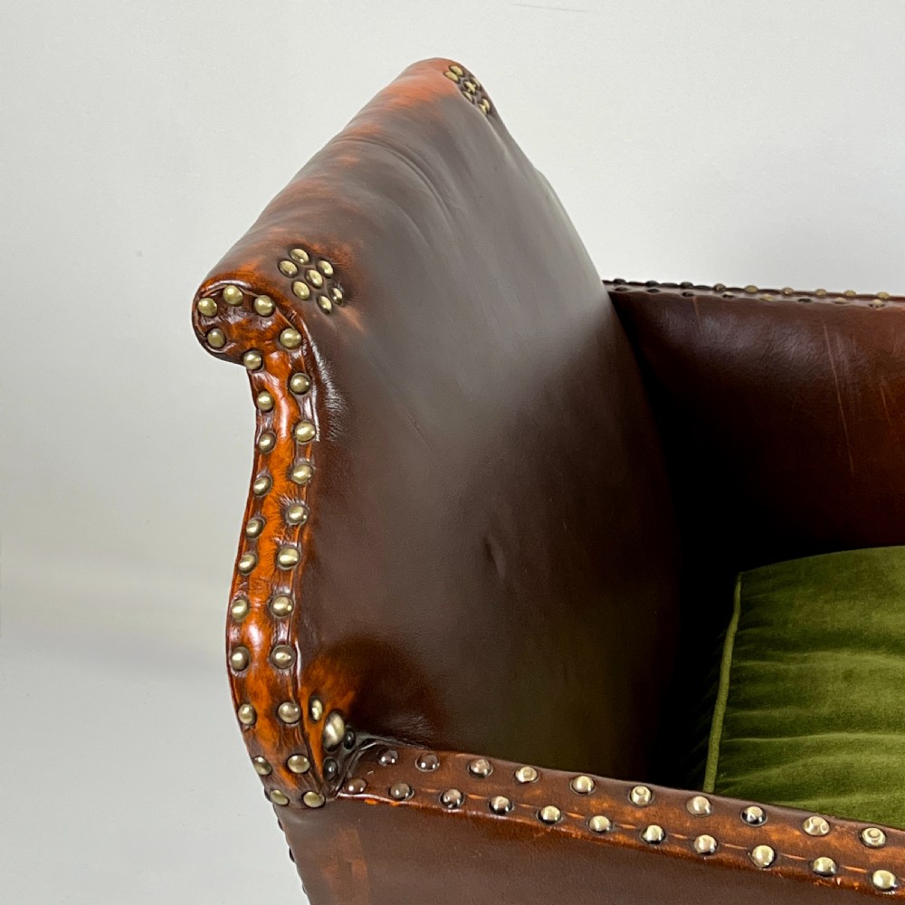 Pair Of  His And Hers French Leather Club Chairs View IX