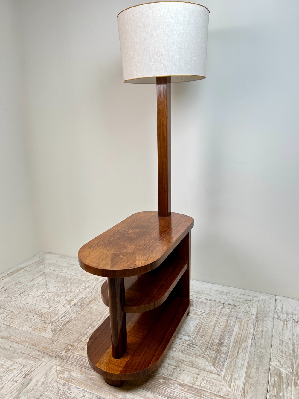 Art Deco Teak Standard Lamp Table