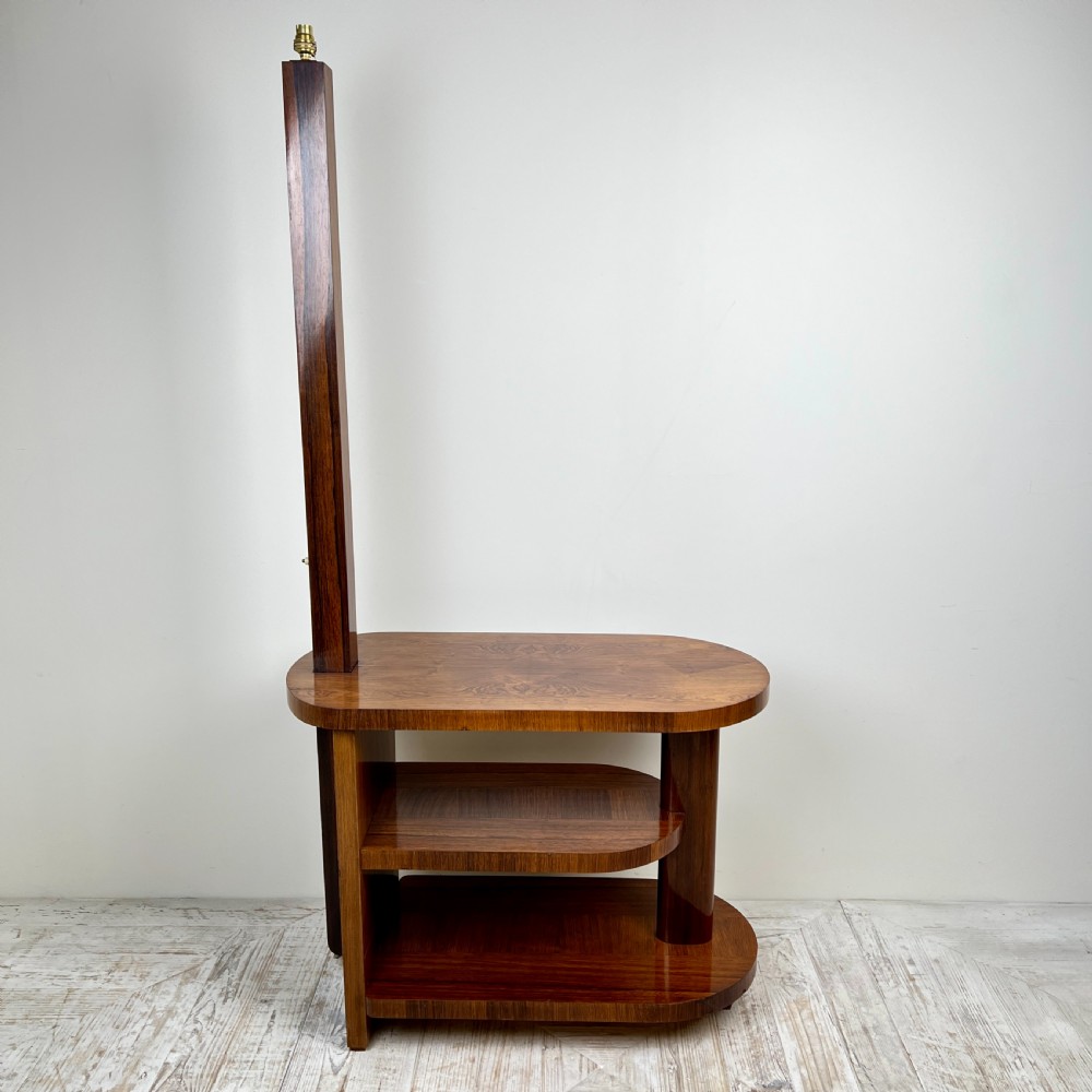 Art Deco Teak Standard Lamp Table View III