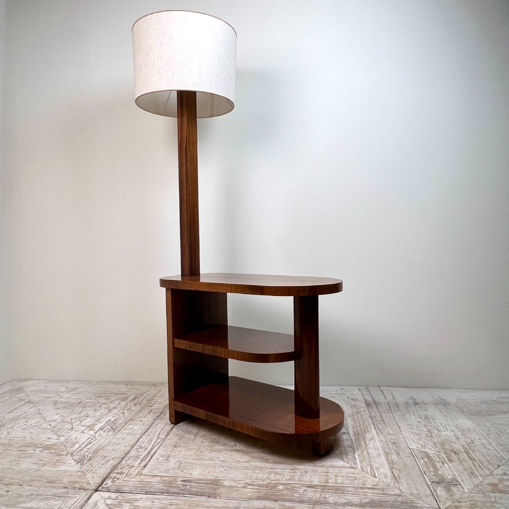 Art Deco Teak Standard Lamp Table View V