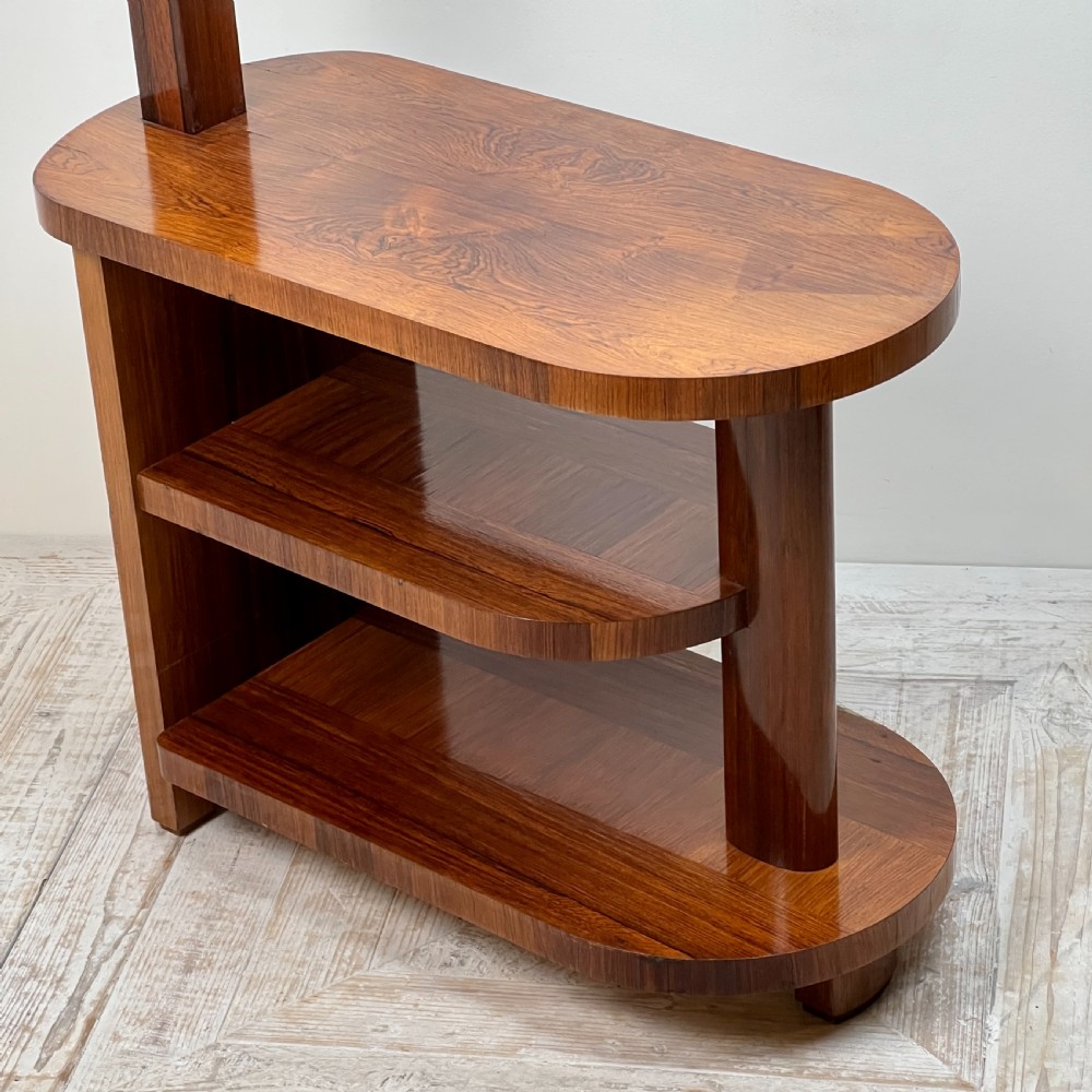 Art Deco Teak Standard Lamp Table View VII