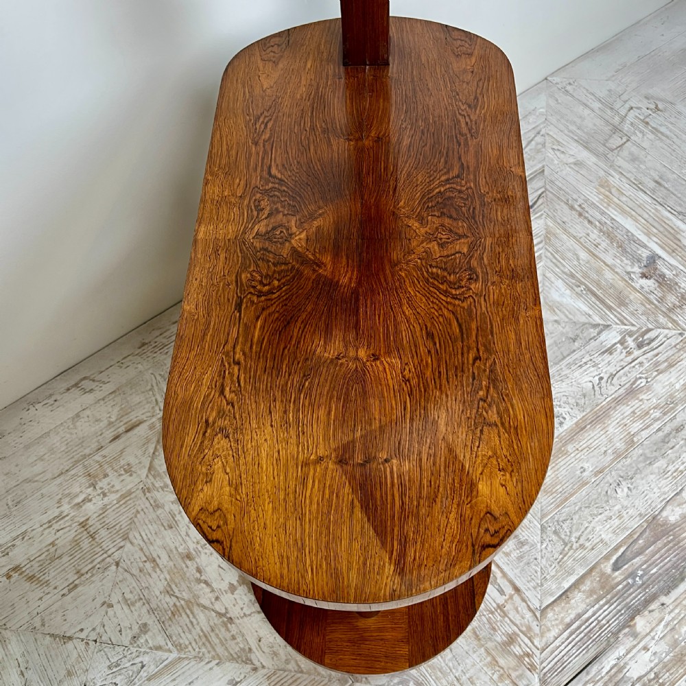 Art Deco Teak Standard Lamp Table View XII