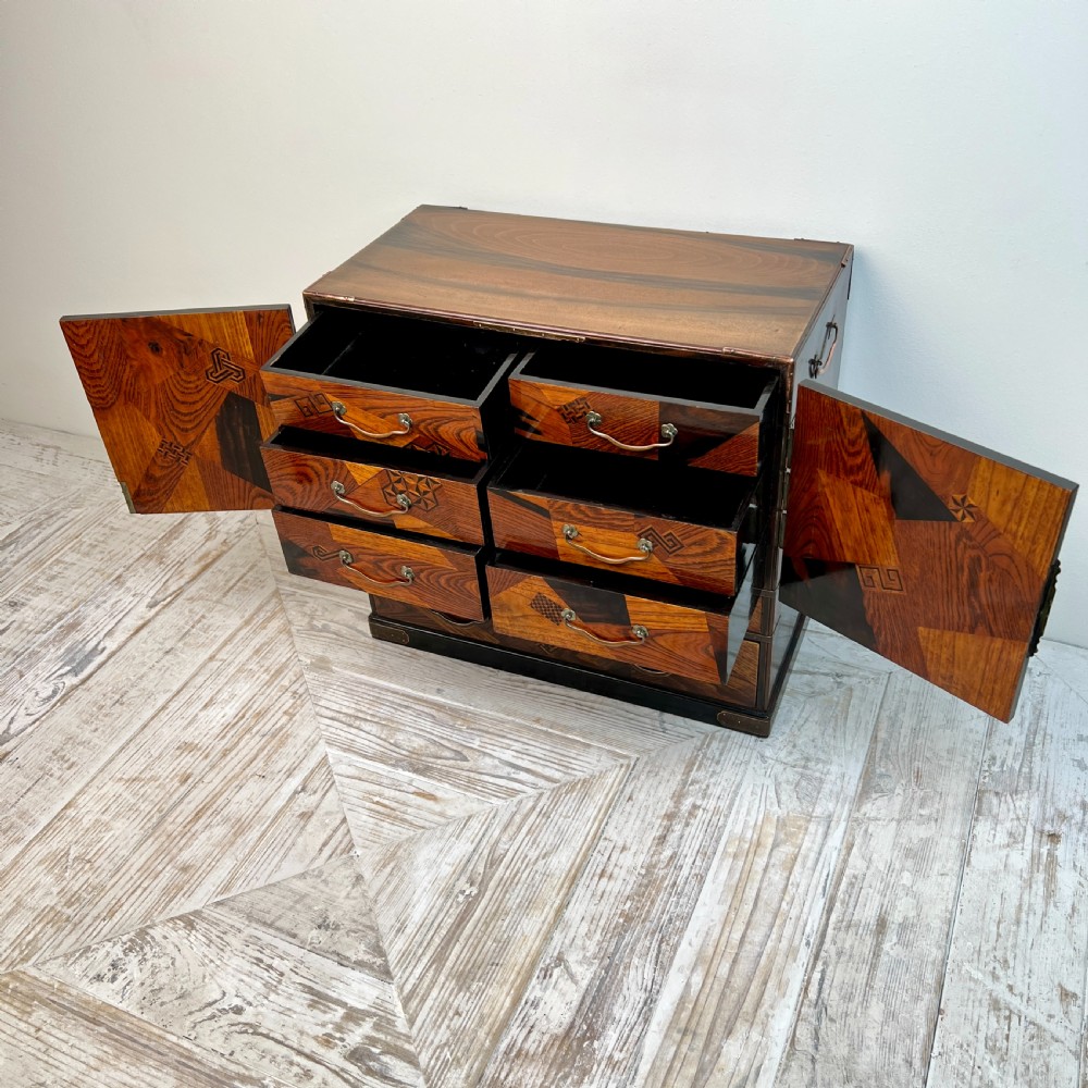 Antique Japanese Meiji Period Table Jewellery Collectors Cabinet  View II