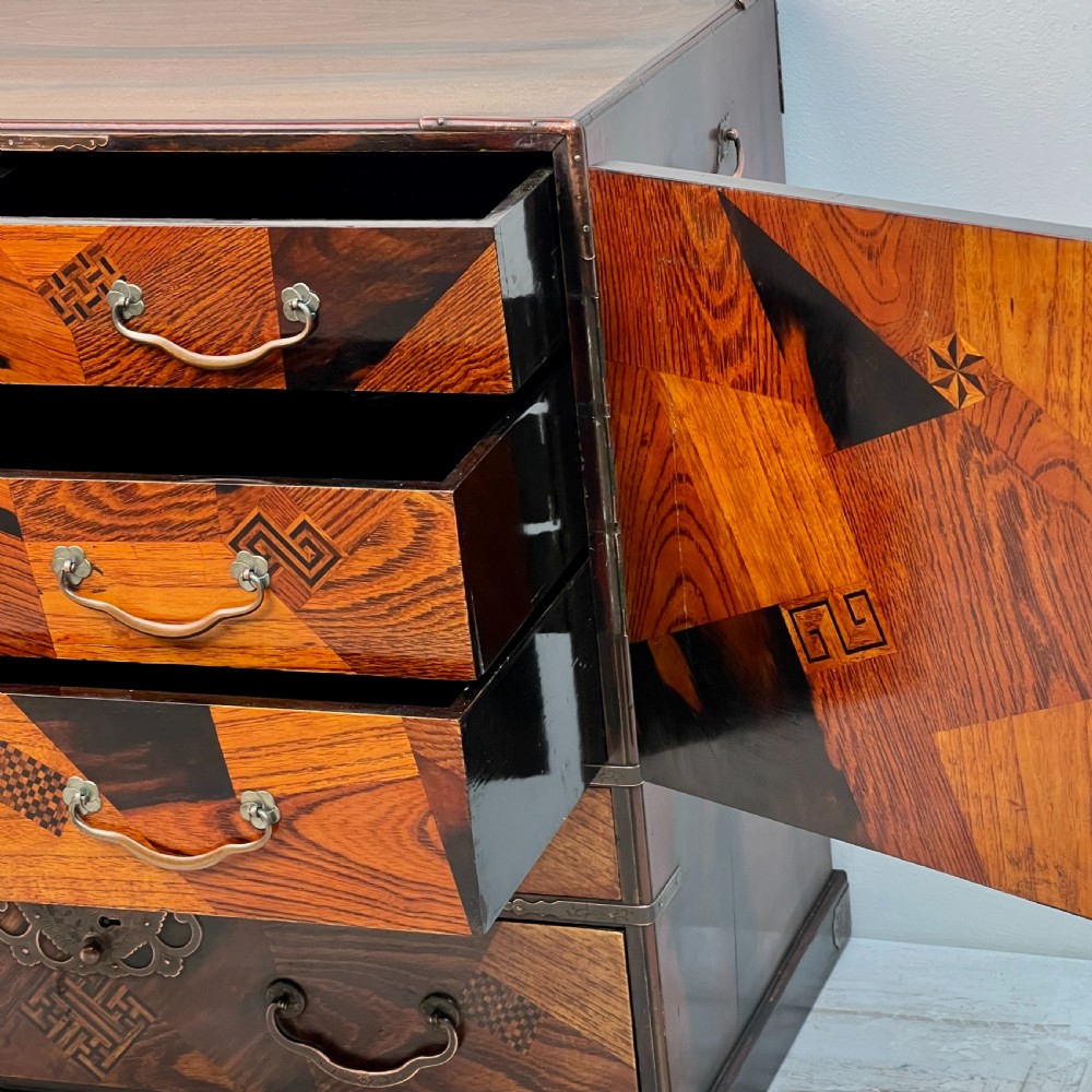 Antique Japanese Meiji Period Table Jewellery Collectors Cabinet  View VI