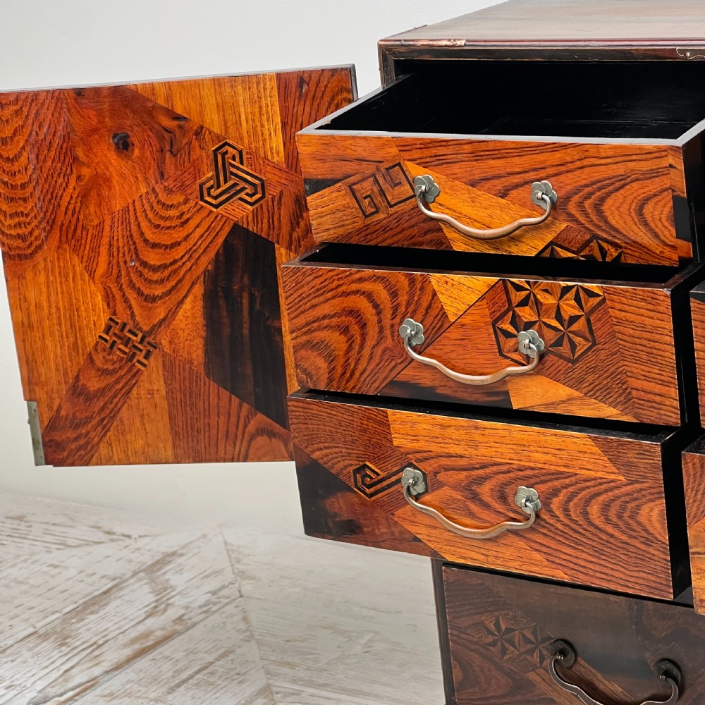 Antique Japanese Meiji Period Table Jewellery Collectors Cabinet  View VII