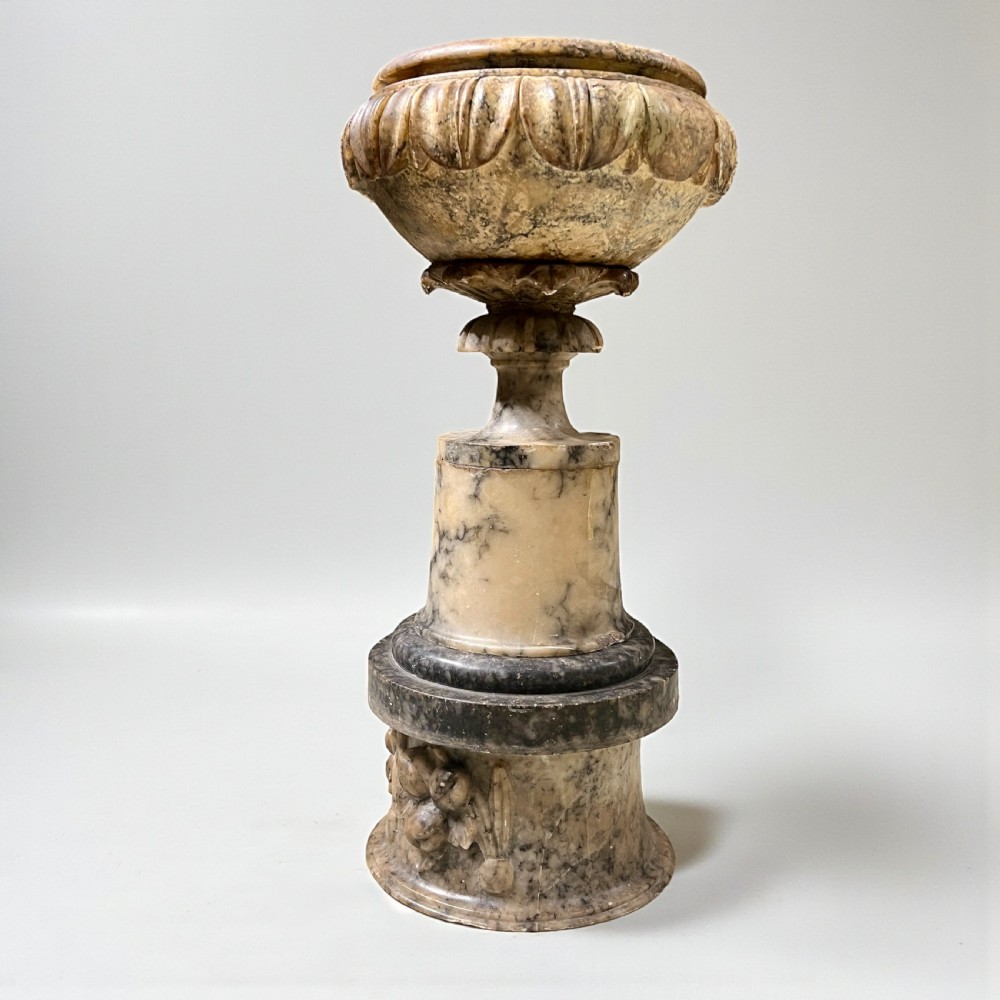 Victorian Carved Alabaster Planter Table Centre View III