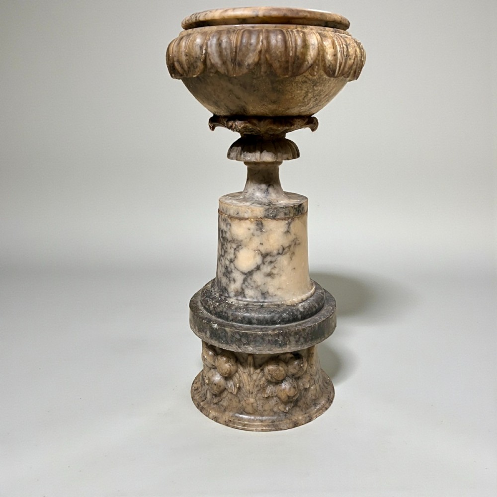 Victorian Carved Alabaster Planter Table Centre View V