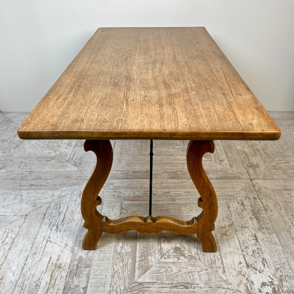 C19th Spanish Oak & Wrought Iron Table – Kitchen, Dining, Or Centre Table View VII