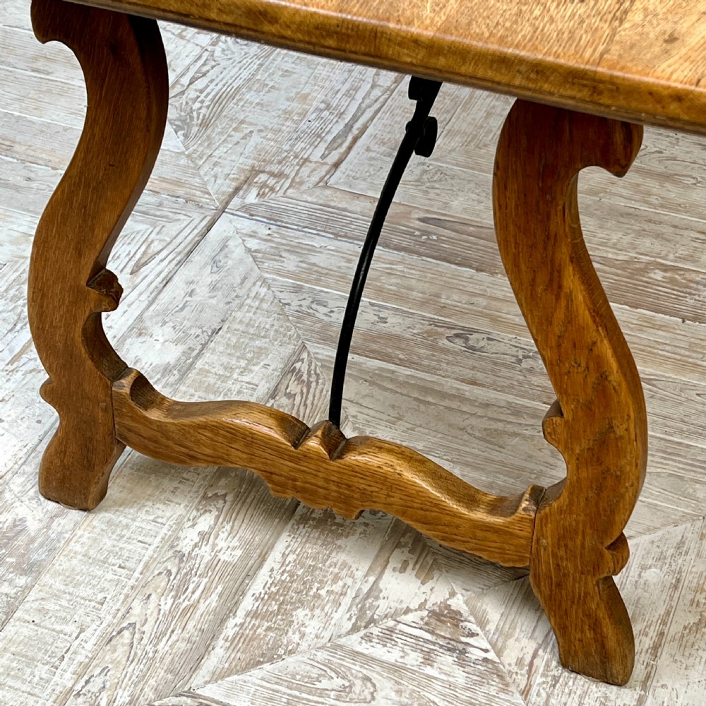 C19th Spanish Oak & Wrought Iron Table – Kitchen, Dining, Or Centre Table View VIII